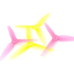 HQProp 3X1.8X3 1.5MM 3-Blade Propeller - Yellow/Pink (Set of 4)