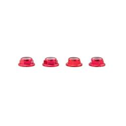 Lumenier M5 Red Aluminum Low Profile Lock Nut (set of 4 CW)