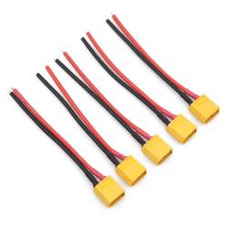 Yellow XT60 Lipo Pigtail 16AWG Wire (5pcs)