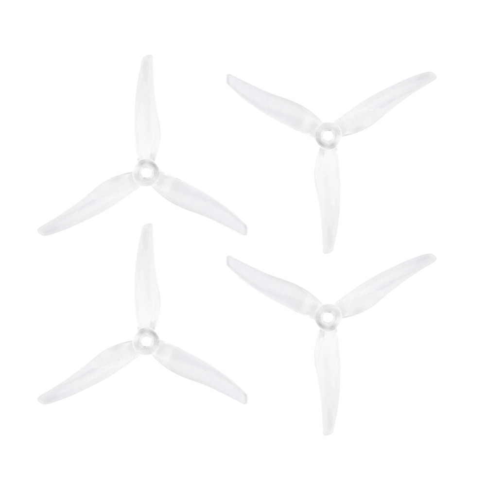 Gemfan Hurricane Clear Red 51499 3-blade Fpv Quadcopter Drone Propeller Pack Of8 