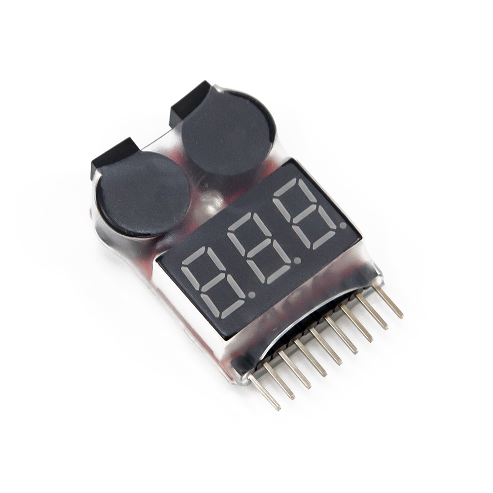 2x 1s-8S Buzzer 2in1 RC Li-ion Lipo Battery Low Voltage Meter Tester Alarm 