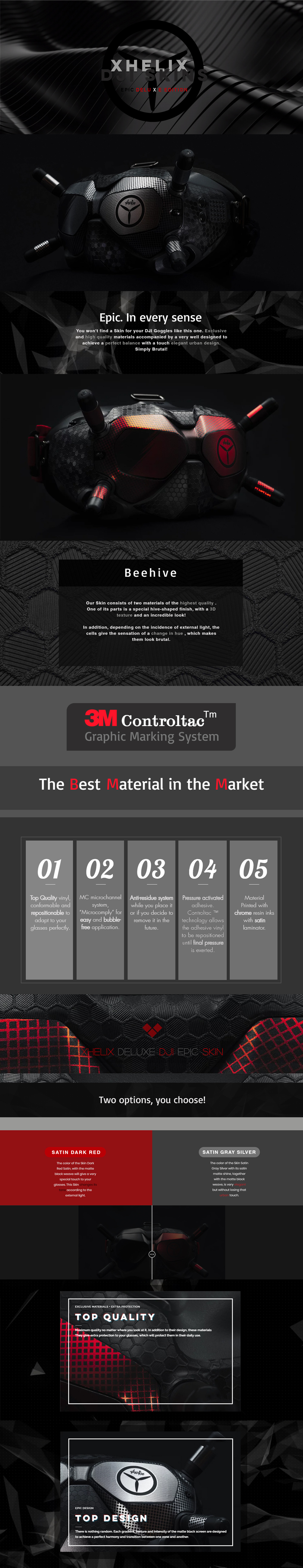 Xhelix FPV DeluXe Epic Skin For DJI FPV Goggles -DJI Shop Xhelix FPV DeluXe DJI Epic Skin infographic