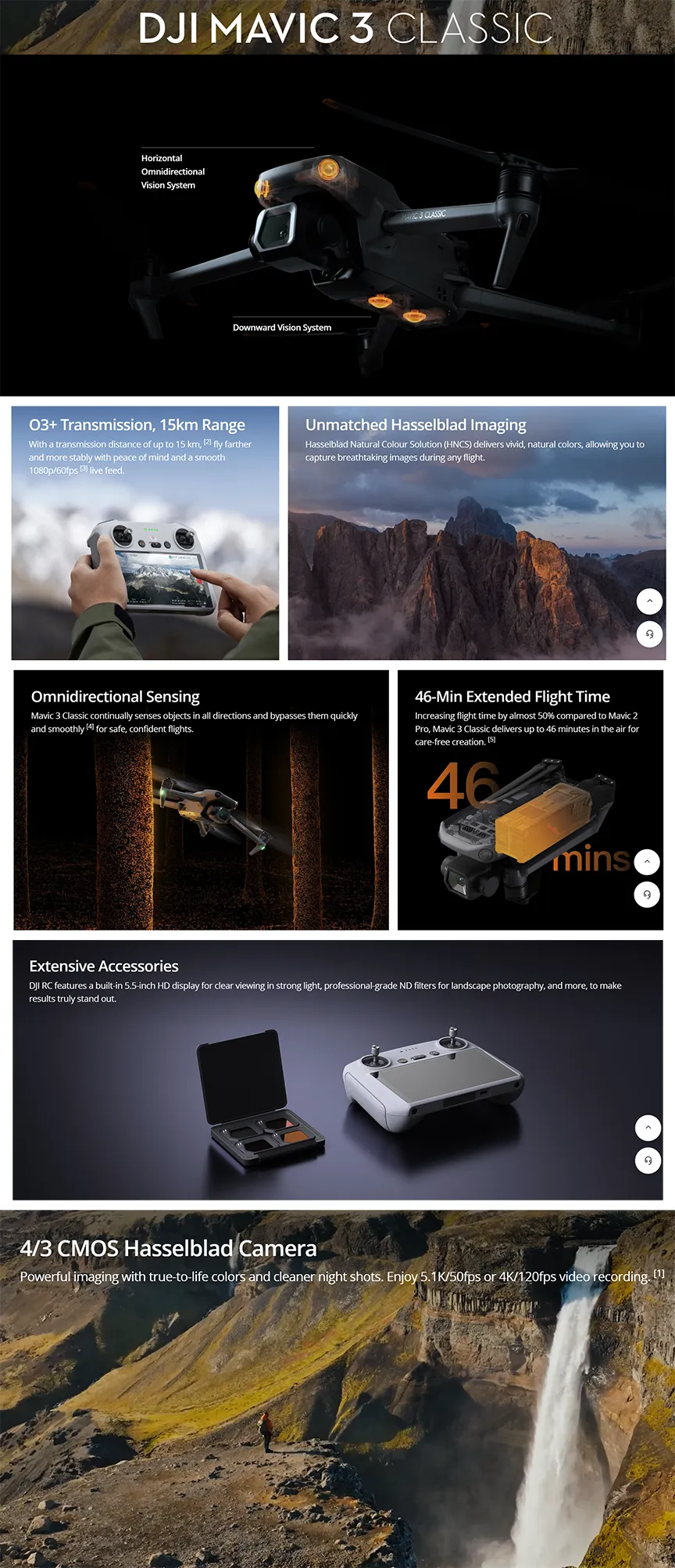 DJI Mavic 3 Classic W/ DJI RC Remote Controller -DJI Shop DJI Mavic 3 Classic w DJI RC Remote Controller Info