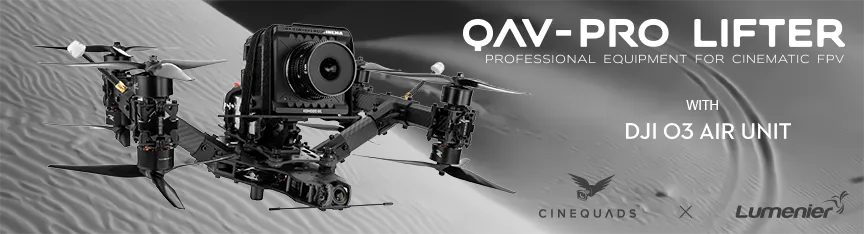 Lumenier QAV-PRO Lifter 9" Cinequads Edition W/ DJI 03 Air Unit - RTF -DJI Shop Lumenier QAV PRO Lifter 9 inch with DJI O3 Slim Banner 1