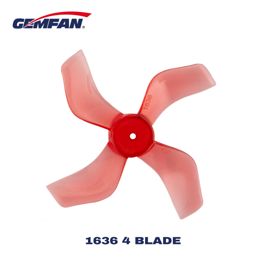 Gemfan 1636-4 40mm 4-Blade Whoop Propeller (Set Of 8) - 1.5mm Shaft - Clear Red -DJI Shop Gemfan 1636 4 40mm 4 Blade Whoop Propeller Set of 8 1.5mm Shaft Clear Red Graphic