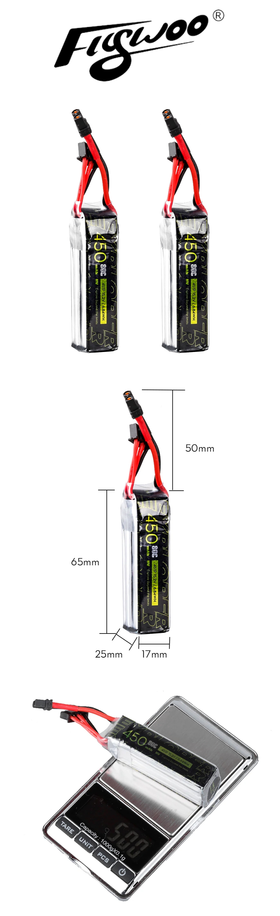 Flywoo Explorer 450mAh 4S 80c 15.2V HV LiPo Battery (2pcs) -DJI Shop Flywoo Explorer 450mAh 4S 80c 15.2V HV LiPo Battery 2pcs Info