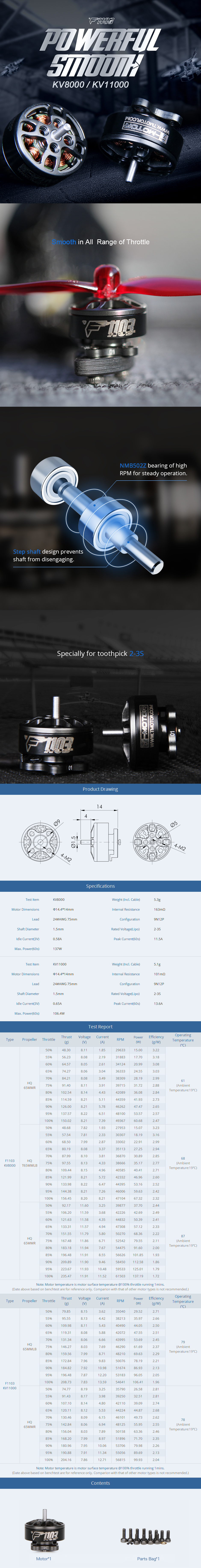 T-Motor F1103 8000KV/11000KV Motor