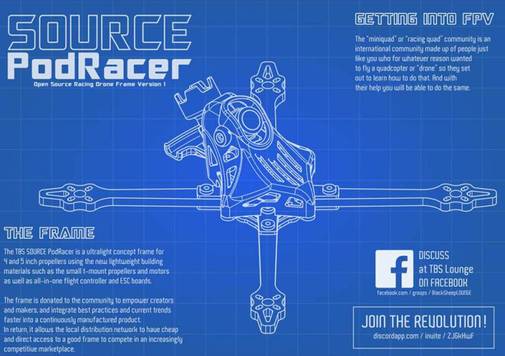 TBS Source PodRacer 5" Racing Frame 14 TBS Source PodRacer 5" Racing Frame -DJI Shop TBS SOURCE PODRACER 5