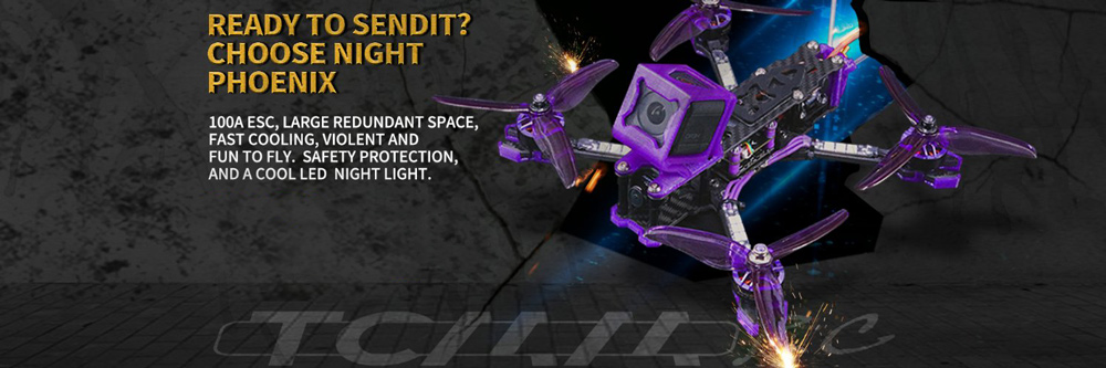 TCMM-RC Night Phoenix 5" 4S FPV Freestyle Drone - PNP -DJI Shop TCMM RC Night Phoenix Freestyle Drone PNP 5