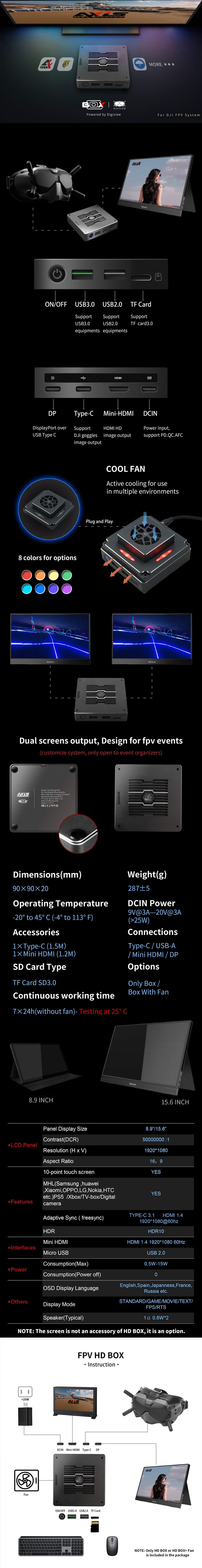 Axisflying FPV HD Box For DJI FPV Goggles W/ Cooling Fan - V3 -DJI Shop