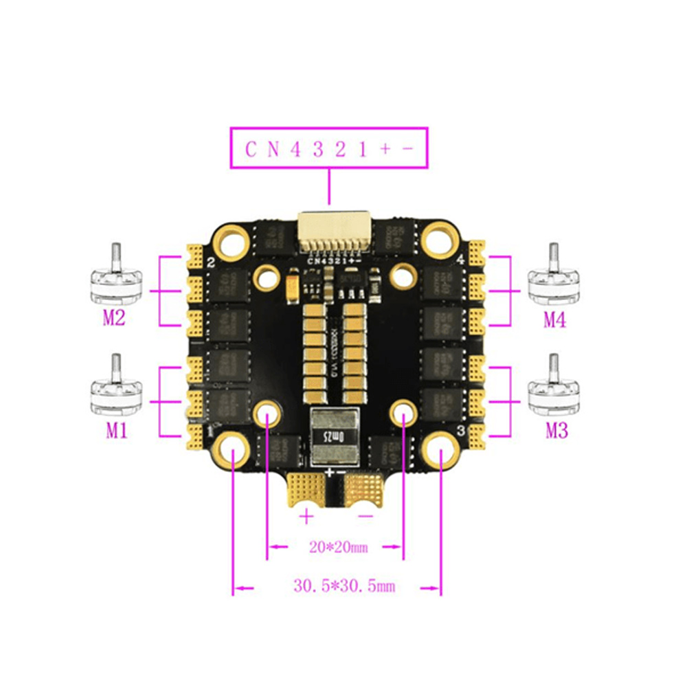 HAKRC 45A 2-6S BLHeli_S 4-in-1 ESC – FPVCRATE