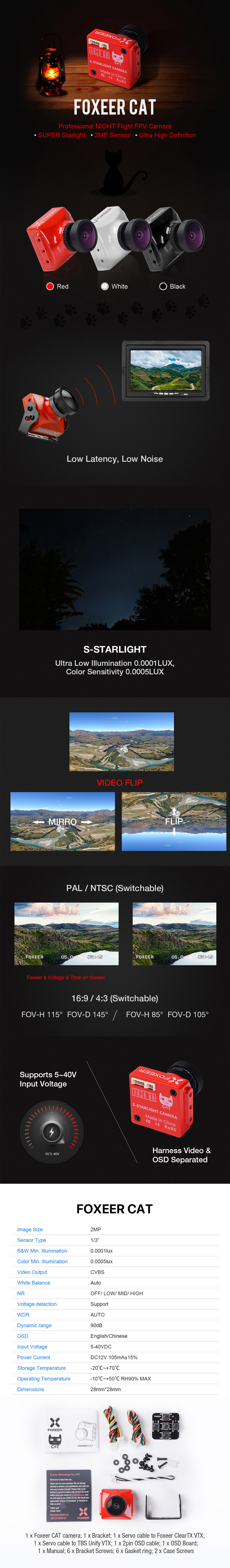 Foxeer Cat Super Starlight Low Light FPV Camera