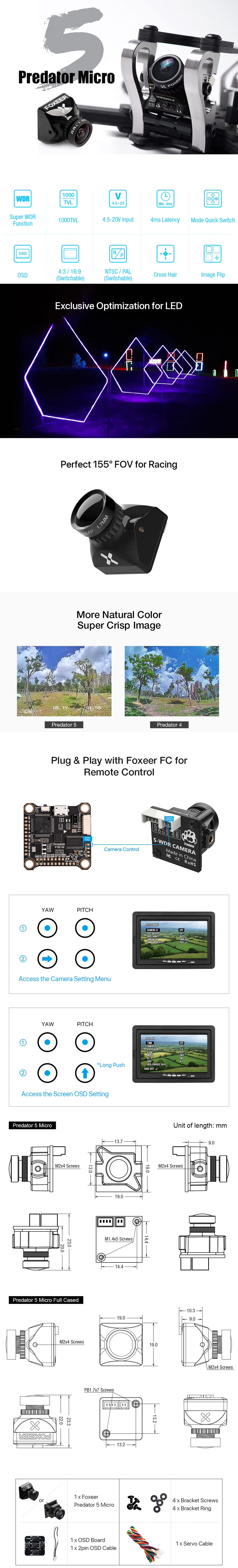 Foxeer Predator 5 Micro FPV Camera (Full Case)